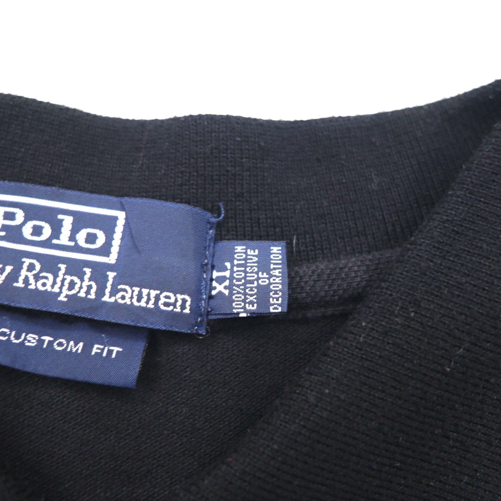 Polo by Ralph Lauren Polo anni '90 XL Nera Cotone Piqué Piccolo ricamo pony