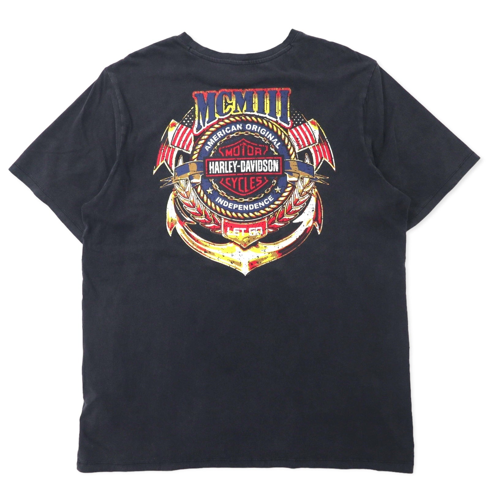 T-shirt HARLEY DAVIDSON con logo stampato, taglia XL, colore nero, stampa fronte/retro
