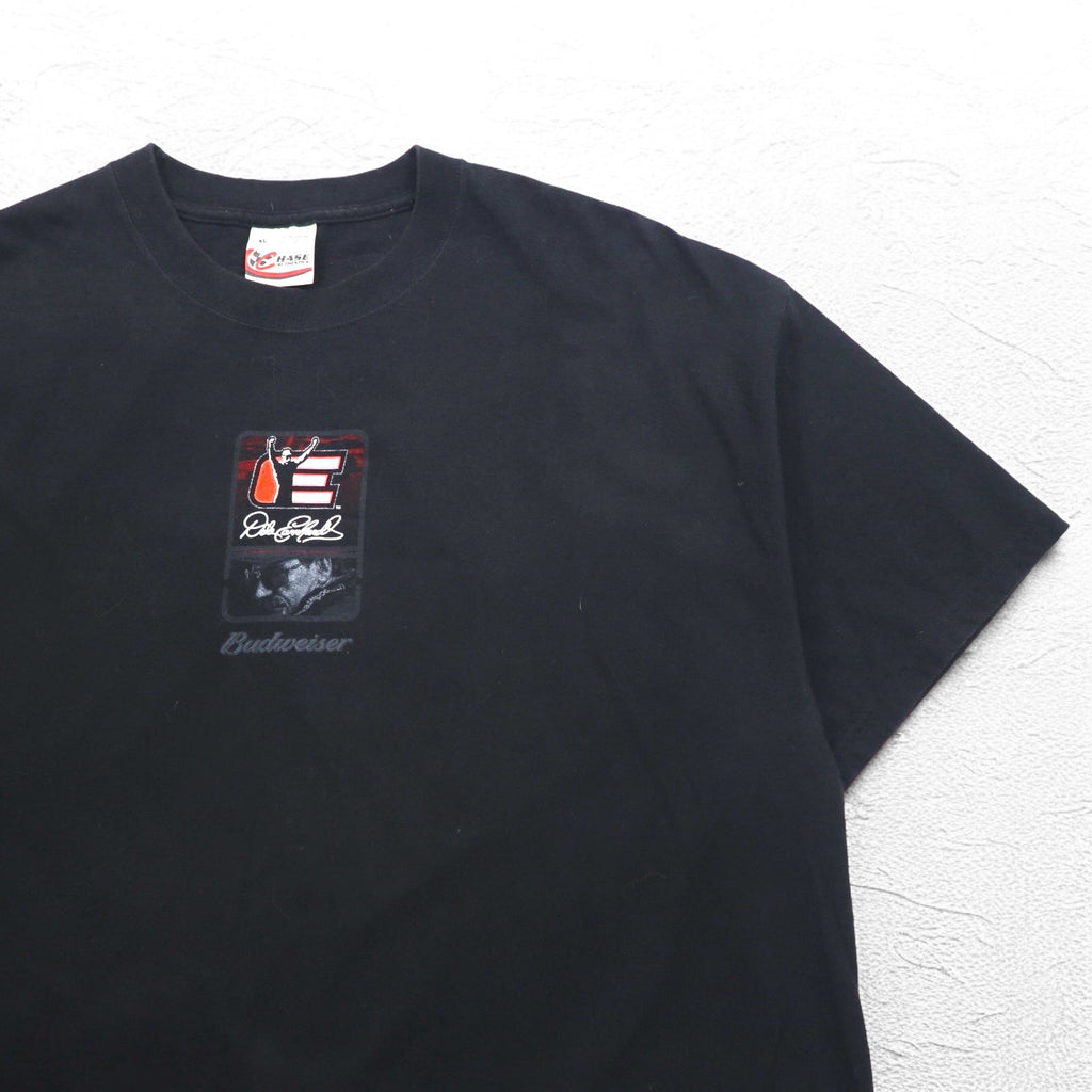 Maglietta CHASE AUTHENTIC auto da corsa XL nera Budweiser Hanes BEEFY-T Made in Messico