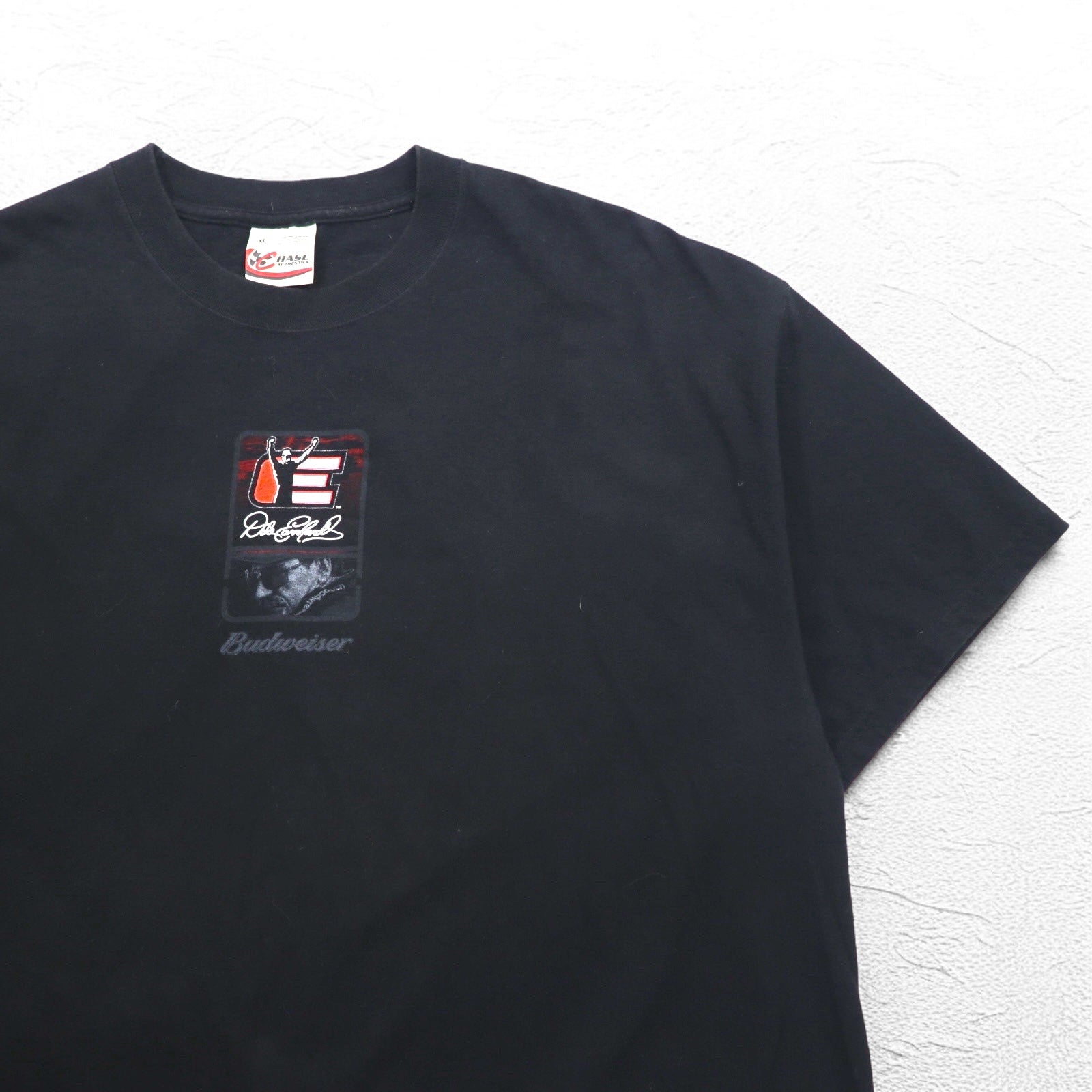 Maglietta CHASE AUTHENTIC auto da corsa XL nera Budweiser Hanes BEEFY-T Made in Messico