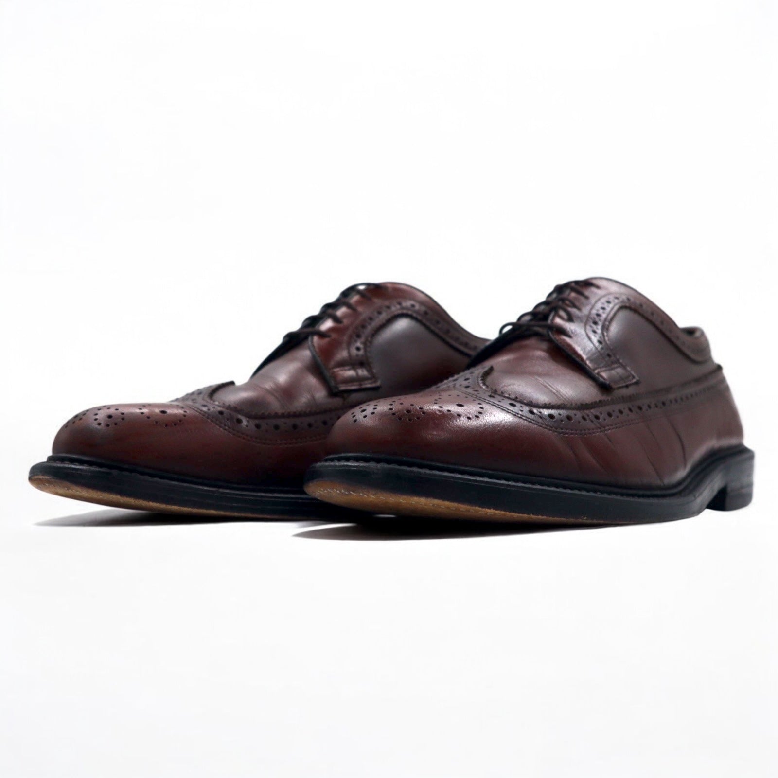 Scarpe eleganti da uomo VINTAGE UFCW, Made in USA, full brogue, medaglione, wingtip, 26 cm, marroni, in pelle, costruzione Goodyear Welt, 29201M6