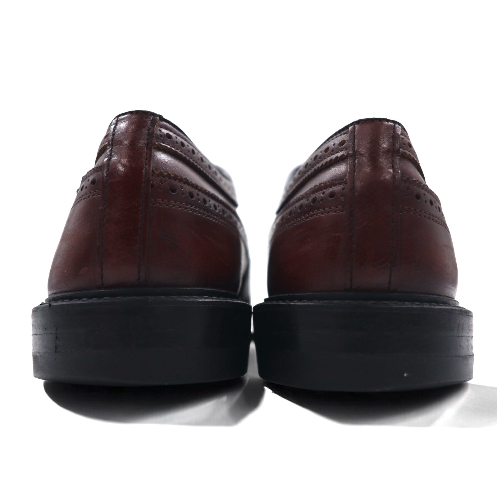 Scarpe eleganti da uomo VINTAGE UFCW, Made in USA, full brogue, medaglione, wingtip, 26 cm, marroni, in pelle, costruzione Goodyear Welt, 29201M6