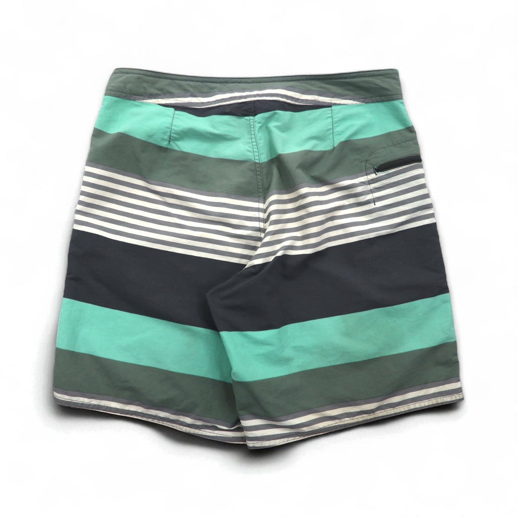 patagonia ウェーブフェアラー ボードショーツ Wavefarer Board Shorts ショートパンツ M グリーン グレー ボーダー ナイロン 86621