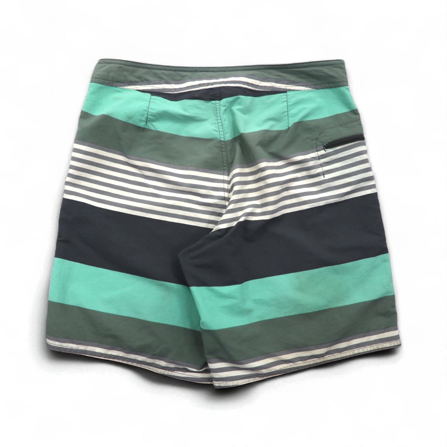 Patagonia Wavefarer Board Shorts pantaloncini M verde grigio a righe nylon 86621