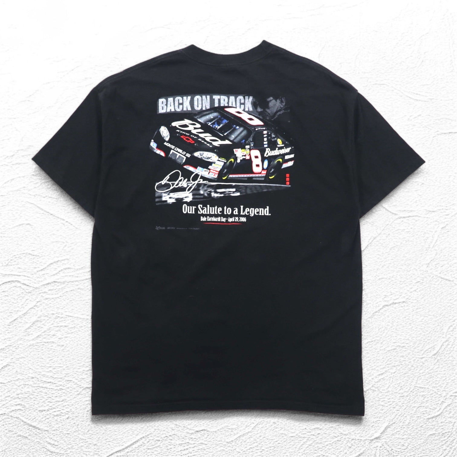 Maglietta CHASE AUTHENTIC auto da corsa XL nera Budweiser Hanes BEEFY-T Made in Messico