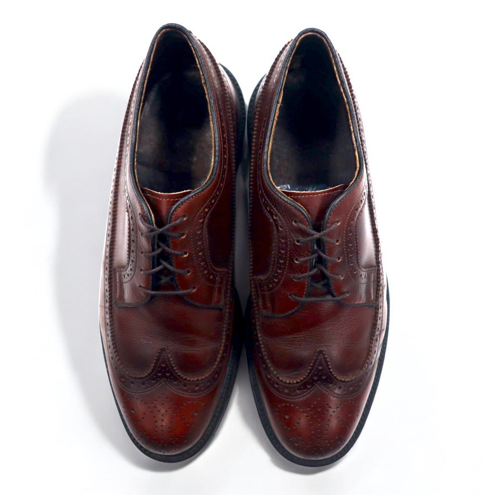 Scarpe eleganti da uomo VINTAGE UFCW, Made in USA, full brogue, medaglione, wingtip, 26 cm, marroni, in pelle, costruzione Goodyear Welt, 29201M6