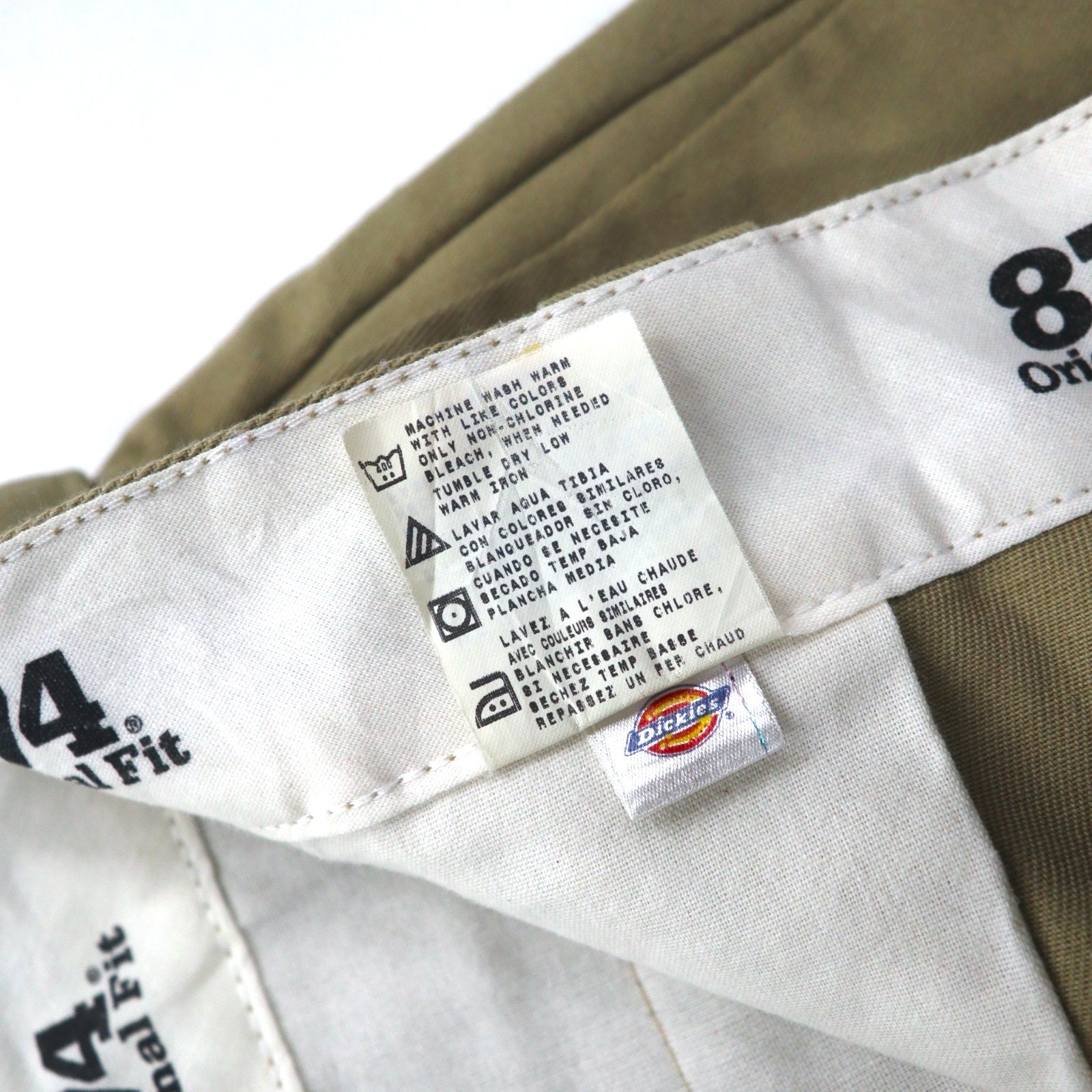 Dickies 874 Pantaloni Chino XL Beige Poliestere Cotone ORIGINAL FIT Fabbricati in Honduras