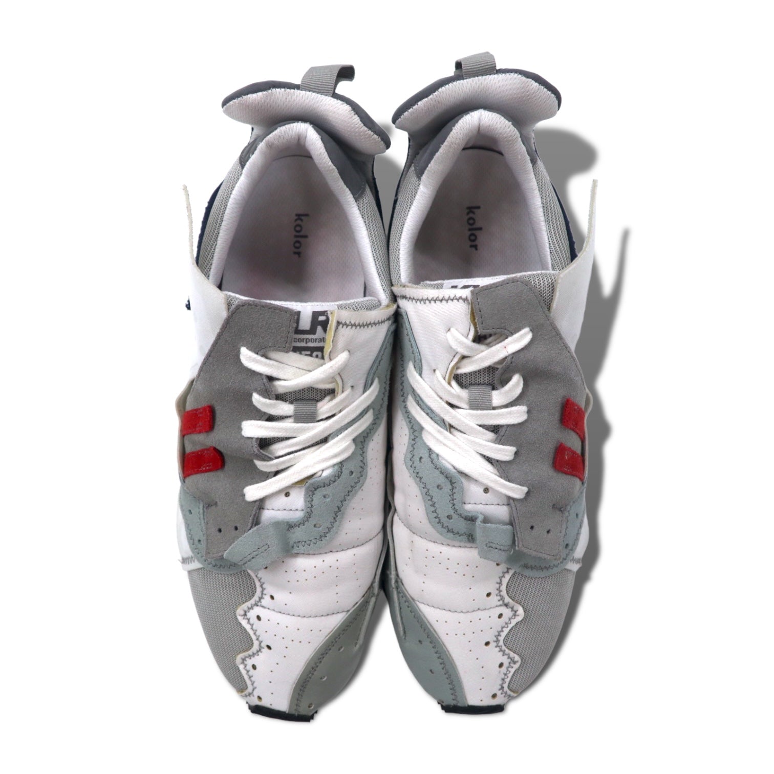 Kolor sneakers rielaborate, ricostruite, "crazy" 28.5cm bianche in camoscio 21WCM-A01501