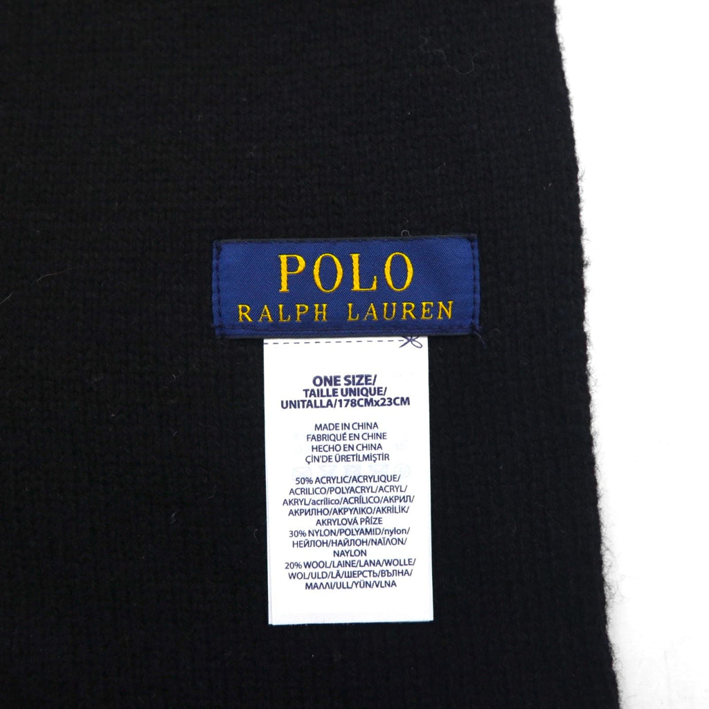 Polo Ralph Lauren ポロベア 刺繍 マフラー ネックウォーマー ブラック アクリル