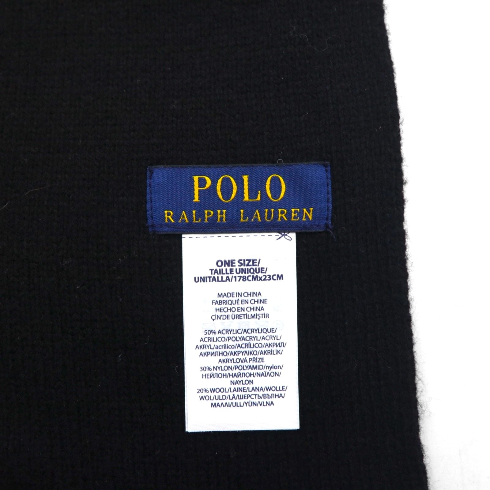 Polo Ralph Lauren ポロベア 刺繍 マフラー ネックウォーマー ブラック アクリル