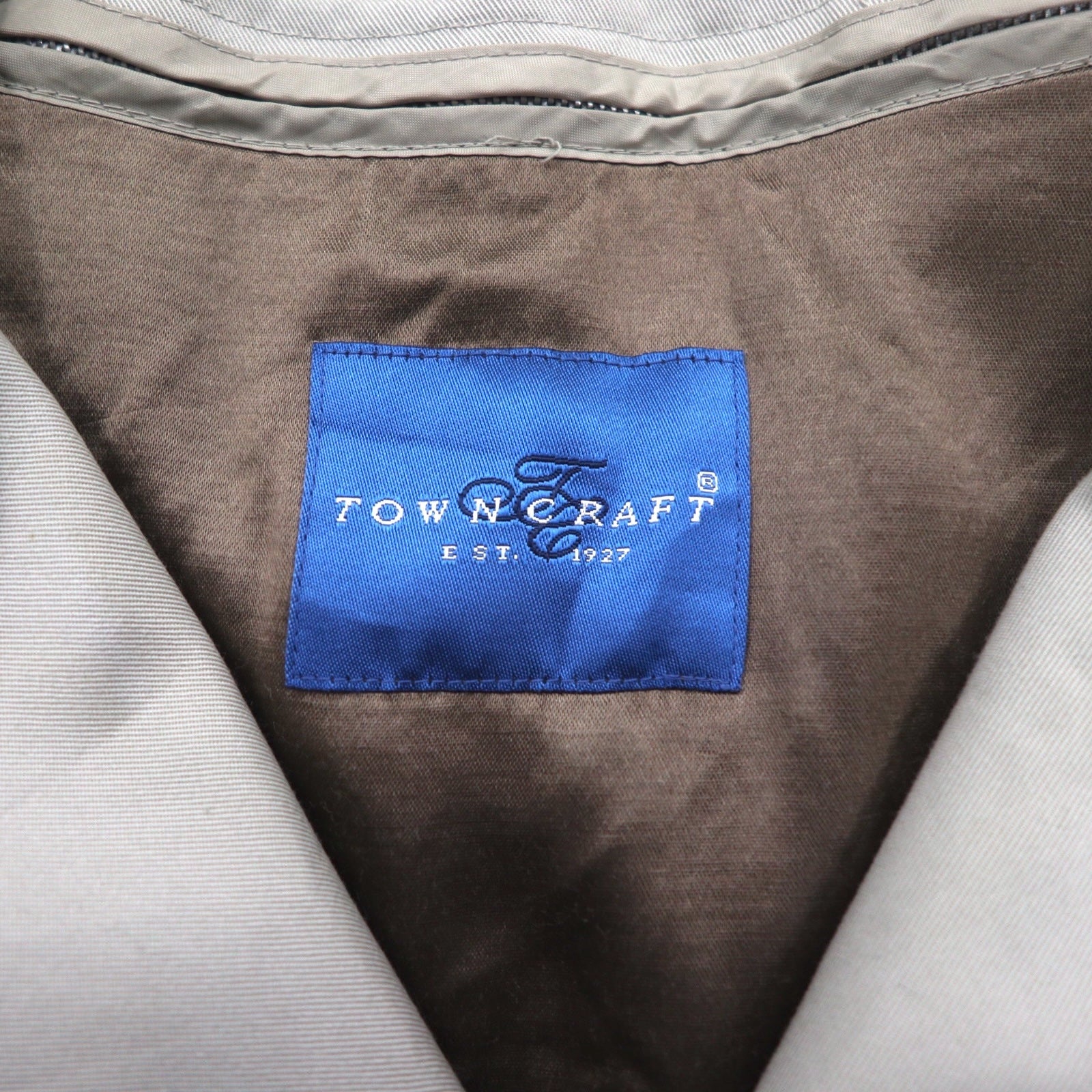 TOWN CRAFT anni '90 trench doppiopetto M beige con fodera rimovibile e cintura, prodotto in Sri Lanka