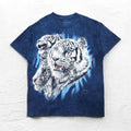 THE MOUNTAIN タイダイ プリント Dyed & Printed in USA Tシャツ L ネイビー アニマル ホワイトタイガー メキシコ製
