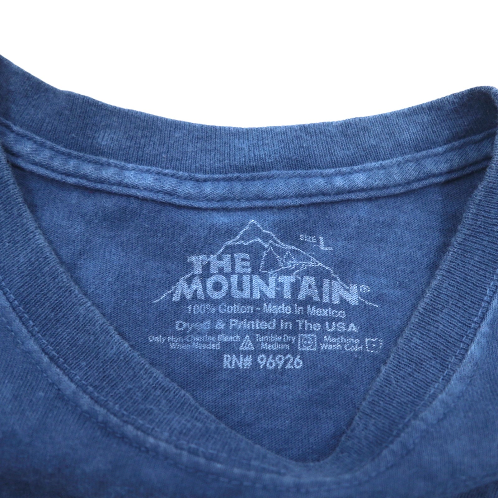 THE MOUNTAIN T-shirt tie-dye stampa Dyed & Printed in USA L blu navy tigre bianca animale fatto in Messico