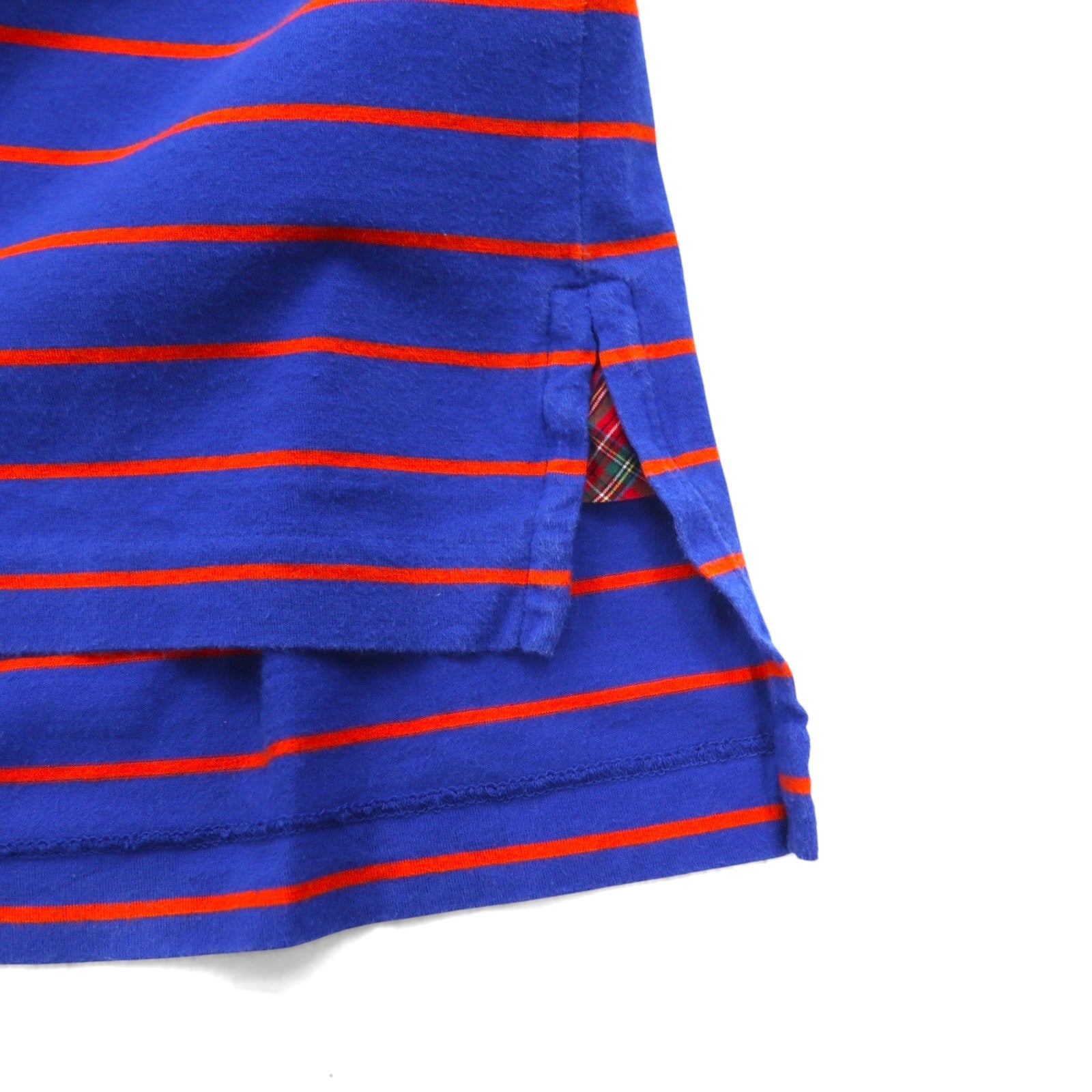 POLO GOLF RALPH LAUREN Polo in Pima Cotton a righe L Blu Arancione VINTAGE LISLE Taschino Ricamo piccolo pony Prodotto in Perù