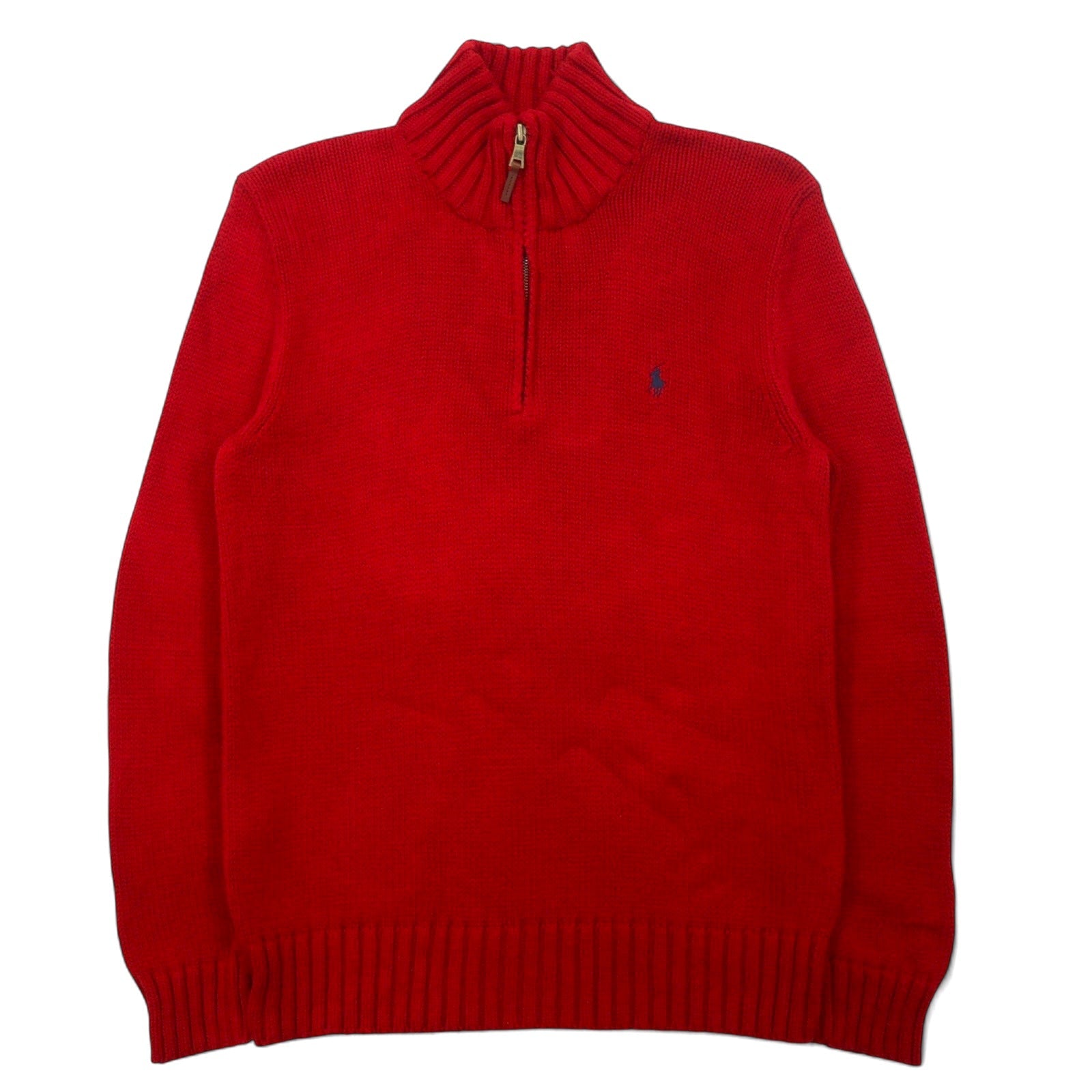 Polo by Ralph Lauren maglione con zip a mezza altezza anni '90, taglia M, rosso, cotone, small pony ricamato
