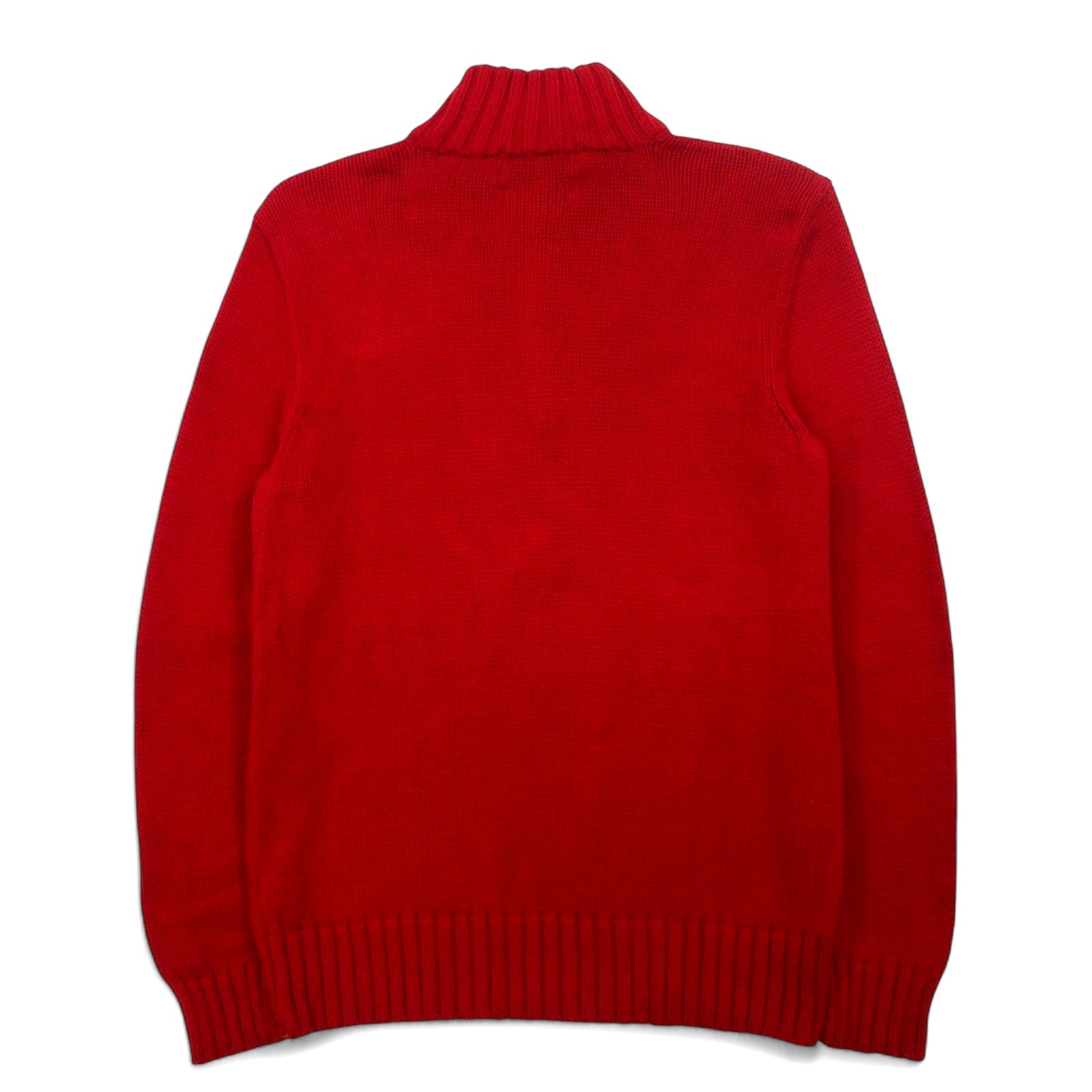 Polo by Ralph Lauren maglione con zip a mezza altezza anni '90, taglia M, rosso, cotone, small pony ricamato