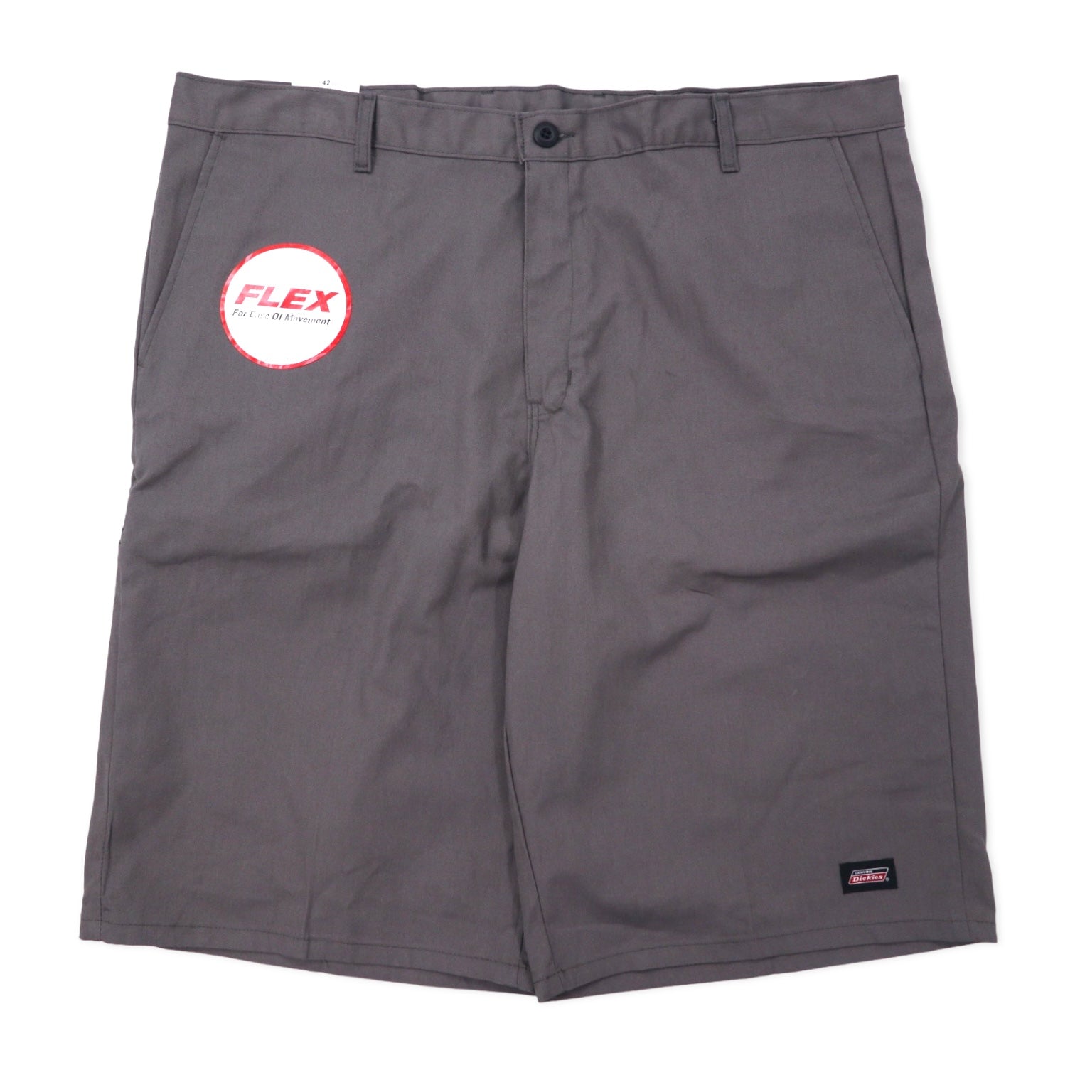 Dickies Pantaloncini da lavoro vestibilità comoda, 42, grigi, poliestere cotone FLEX, fabbricati in Honduras, nuovi