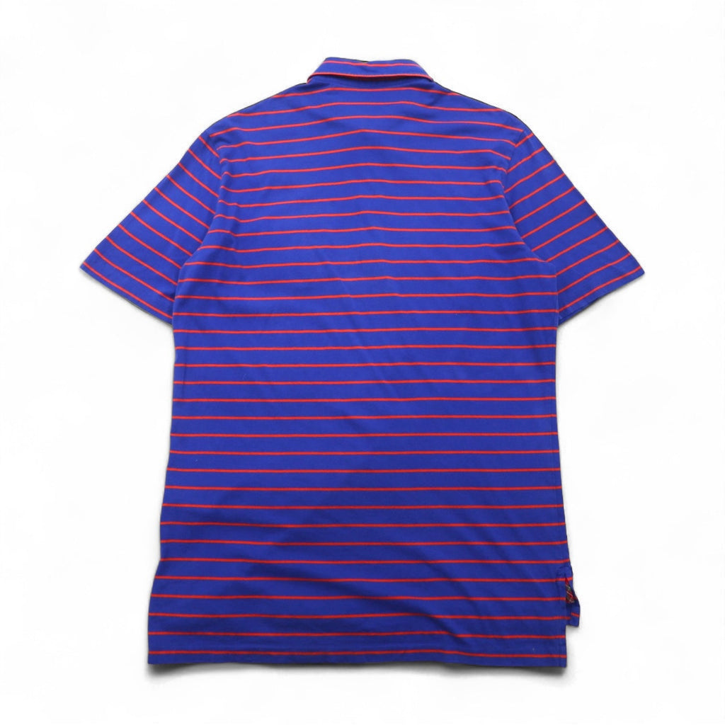 POLO GOLF RALPH LAUREN ピマコットン ボーダー ポロシャツ L ブルー オレンジ VINTAGE LISLE ポケット スモールポニー刺繍 ペルー製