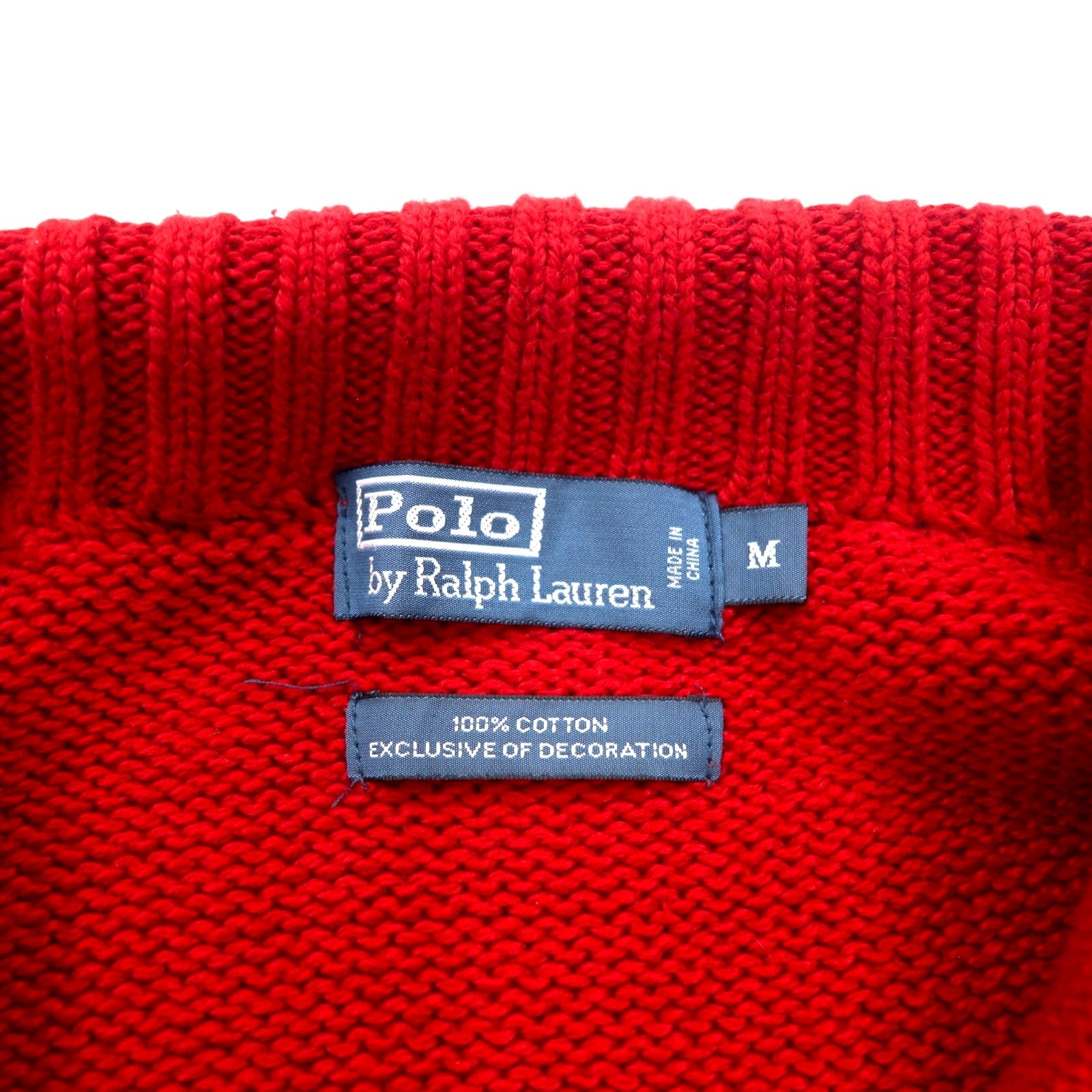 Polo by Ralph Lauren maglione con zip a mezza altezza anni '90, taglia M, rosso, cotone, small pony ricamato