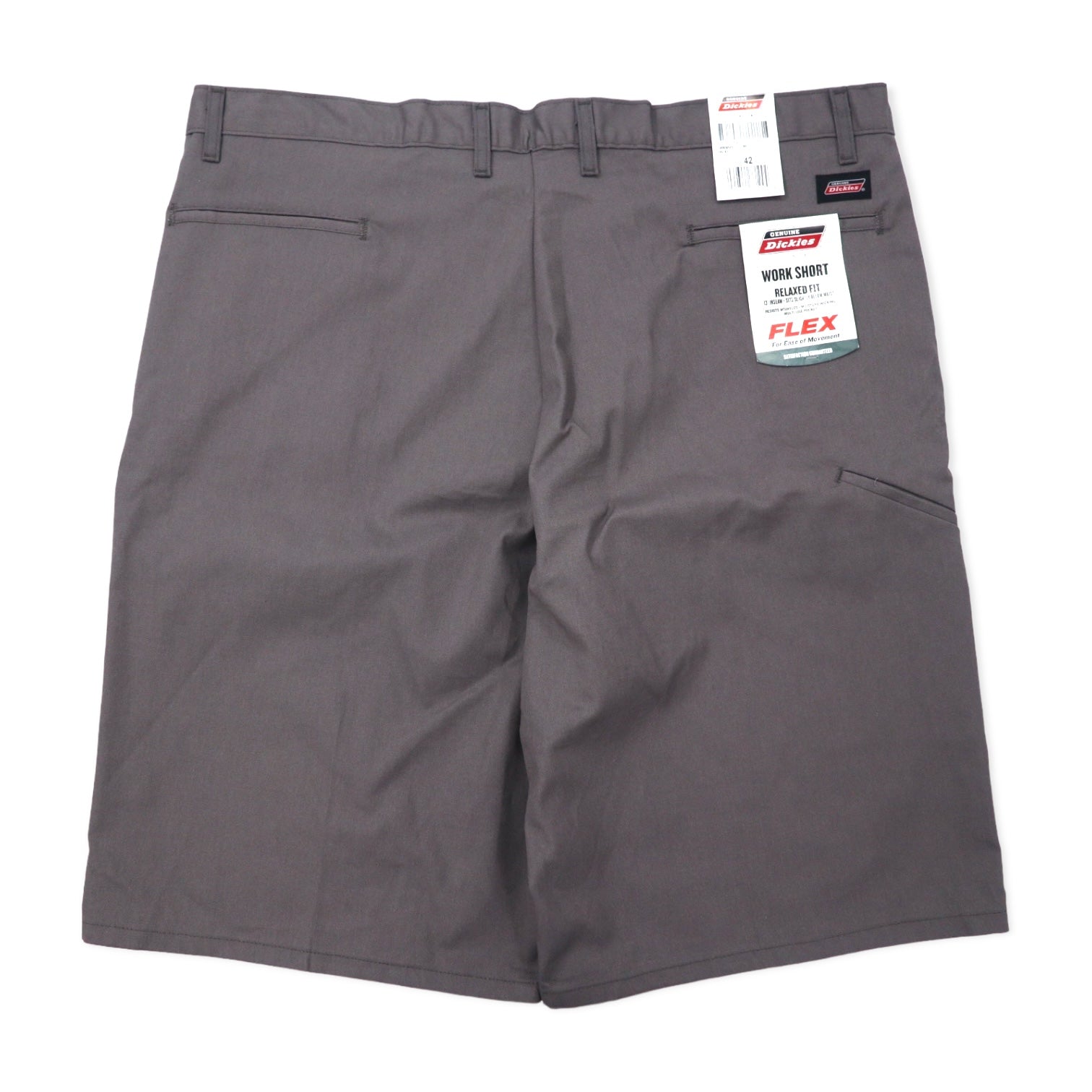 Dickies Pantaloncini da lavoro vestibilità comoda, 42, grigi, poliestere cotone FLEX, fabbricati in Honduras, nuovi
