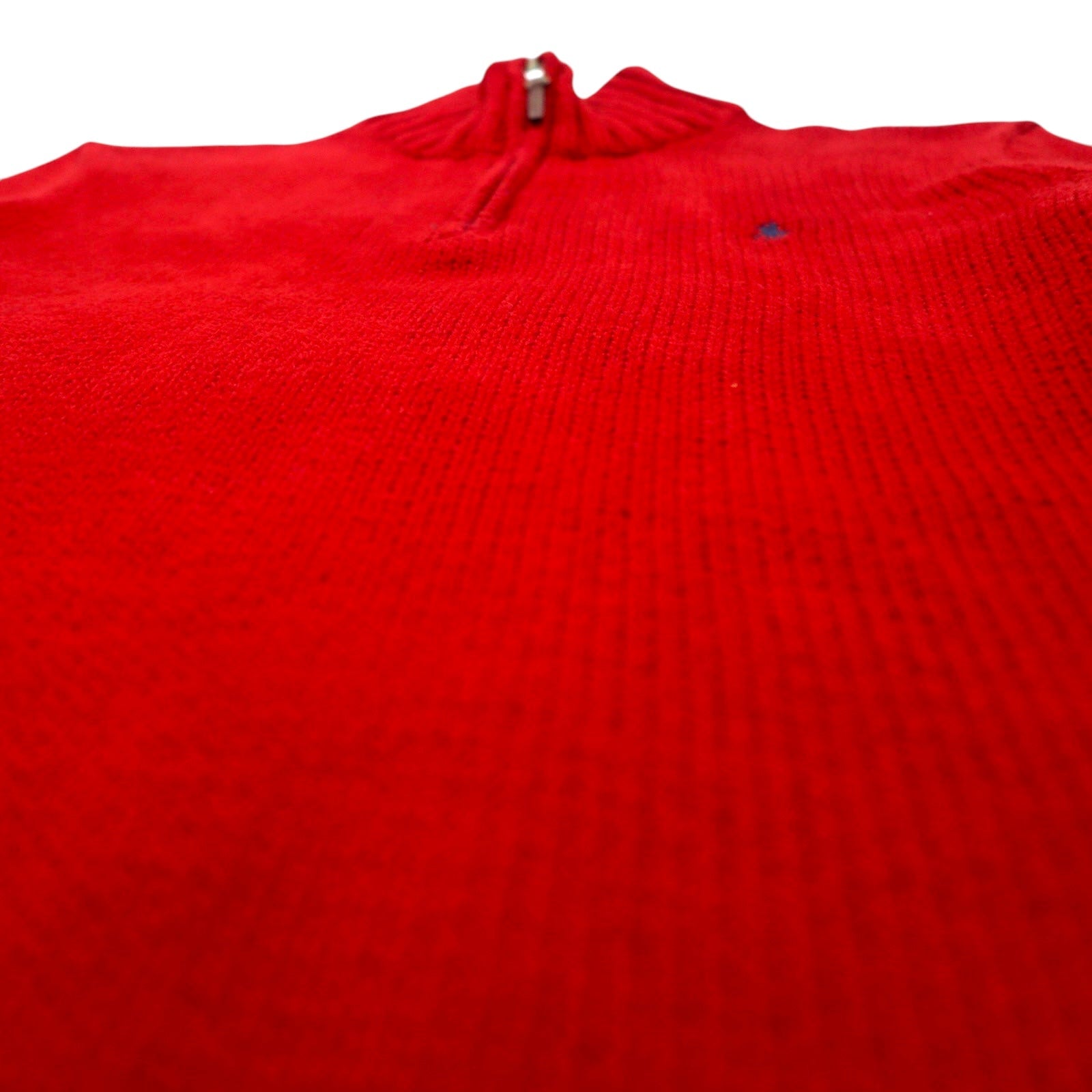 Polo by Ralph Lauren maglione con zip a mezza altezza anni '90, taglia M, rosso, cotone, small pony ricamato