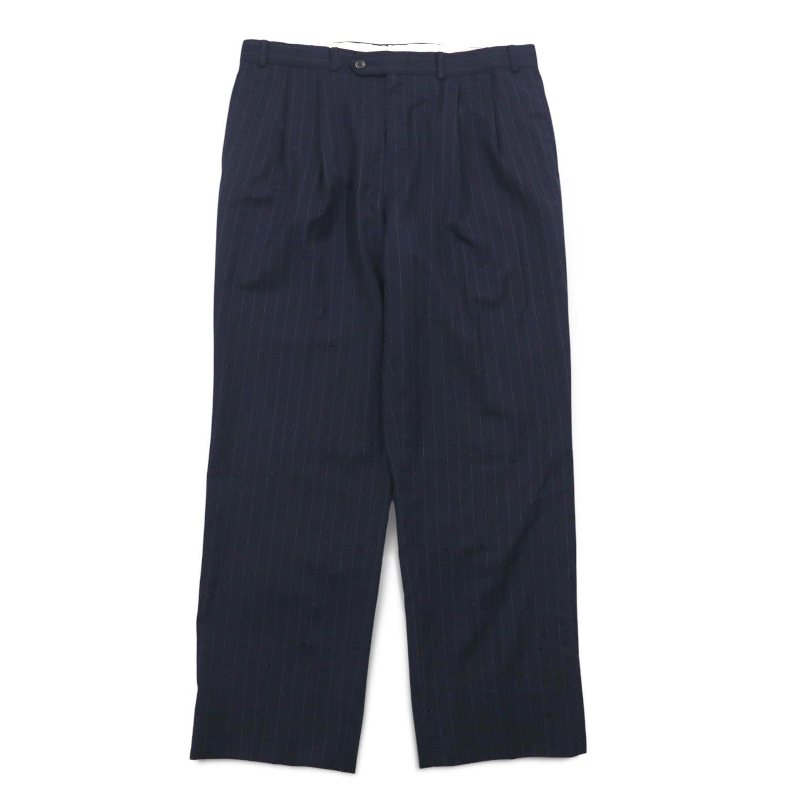 LAUREN RALPH LAUREN カナダ製 90年代 2B スーツ セットアップ L ネイビー ストライプ ウール
