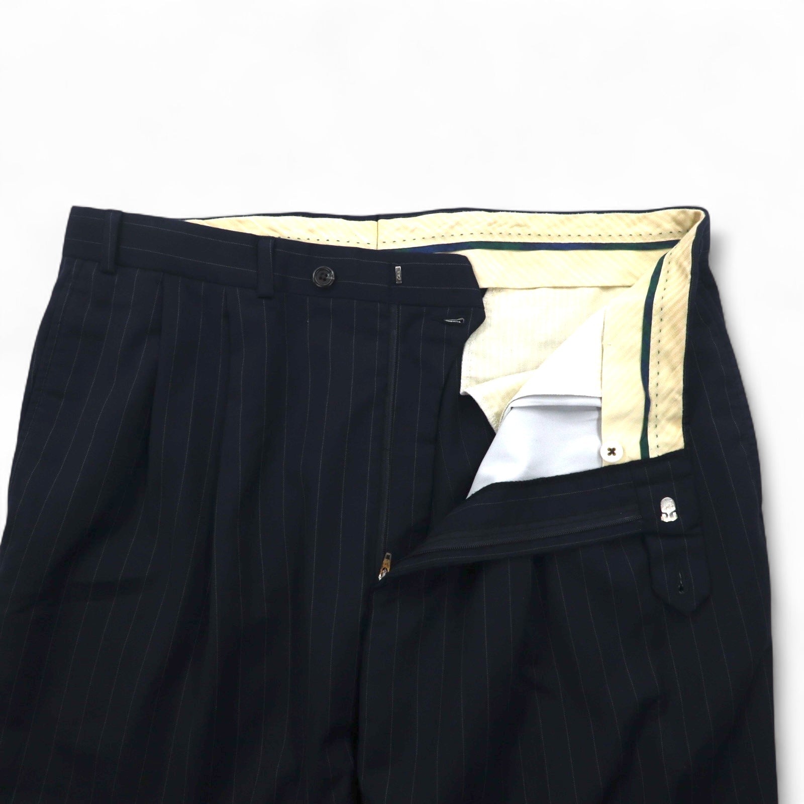 LAUREN RALPH LAUREN カナダ製 90年代 2B スーツ セットアップ L ネイビー ストライプ ウール