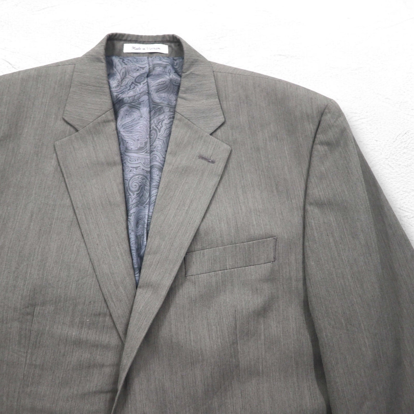 Giacca da completo sartoriale CHAPS 2B L grigio, fodera a fantasia Paisley