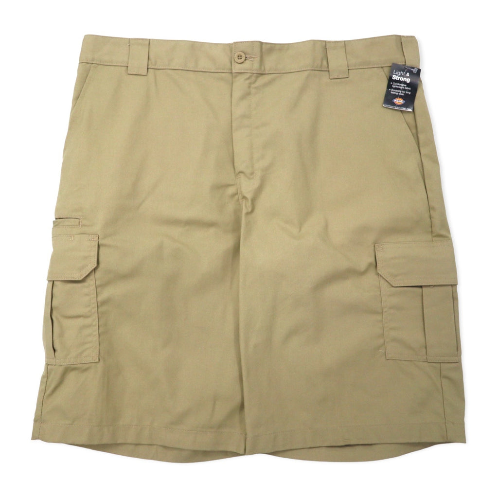 Dickies Pantaloncini cargo relaxed fit, bermuda, taglia 42, beige, poliestere cotone, FLEX, Made in Nicaragua, nuovo con etichette.