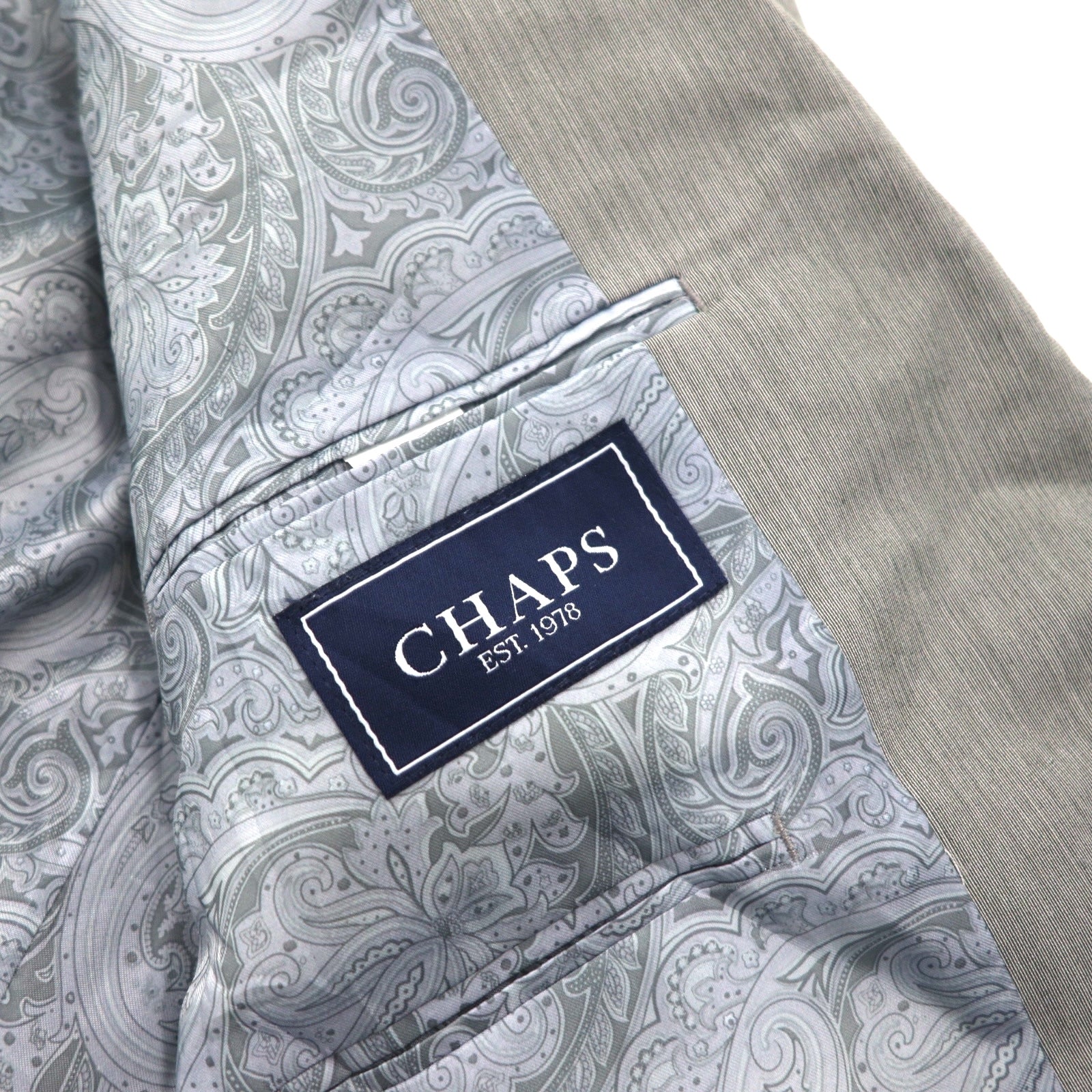 Giacca da completo sartoriale CHAPS 2B L grigio, fodera a fantasia Paisley