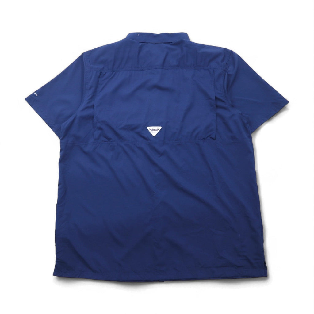 Columbia PFG Omni-Shade Slack Tide Camp Shirt, Camicia da pesca, XL, Blu navy, Poliestere, FM7042