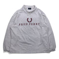 FRED PERRY anni '90 Felpa a collo alto con coulisse, taglia L, colore grigio, collo a bottiglia, Made in Japan