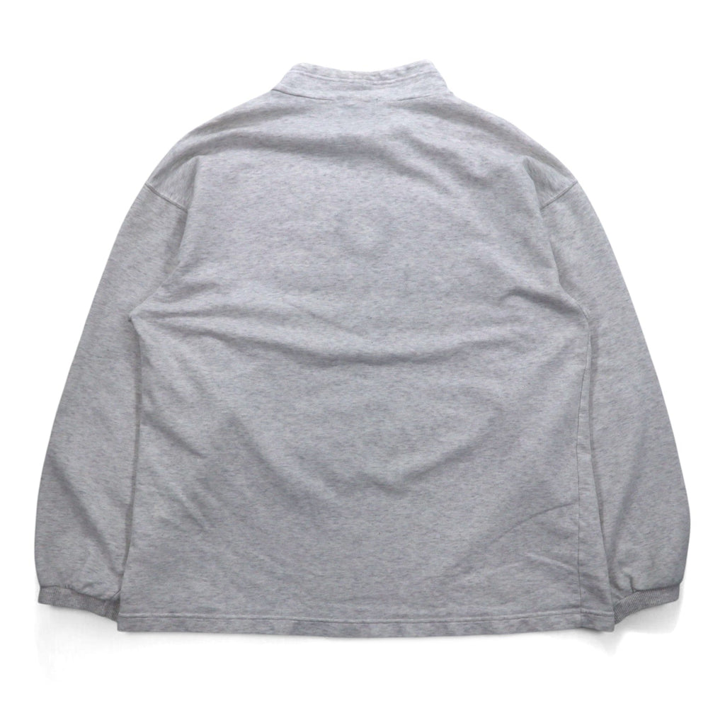 FRED PERRY anni '90 Felpa a collo alto con coulisse, taglia L, colore grigio, collo a bottiglia, Made in Japan