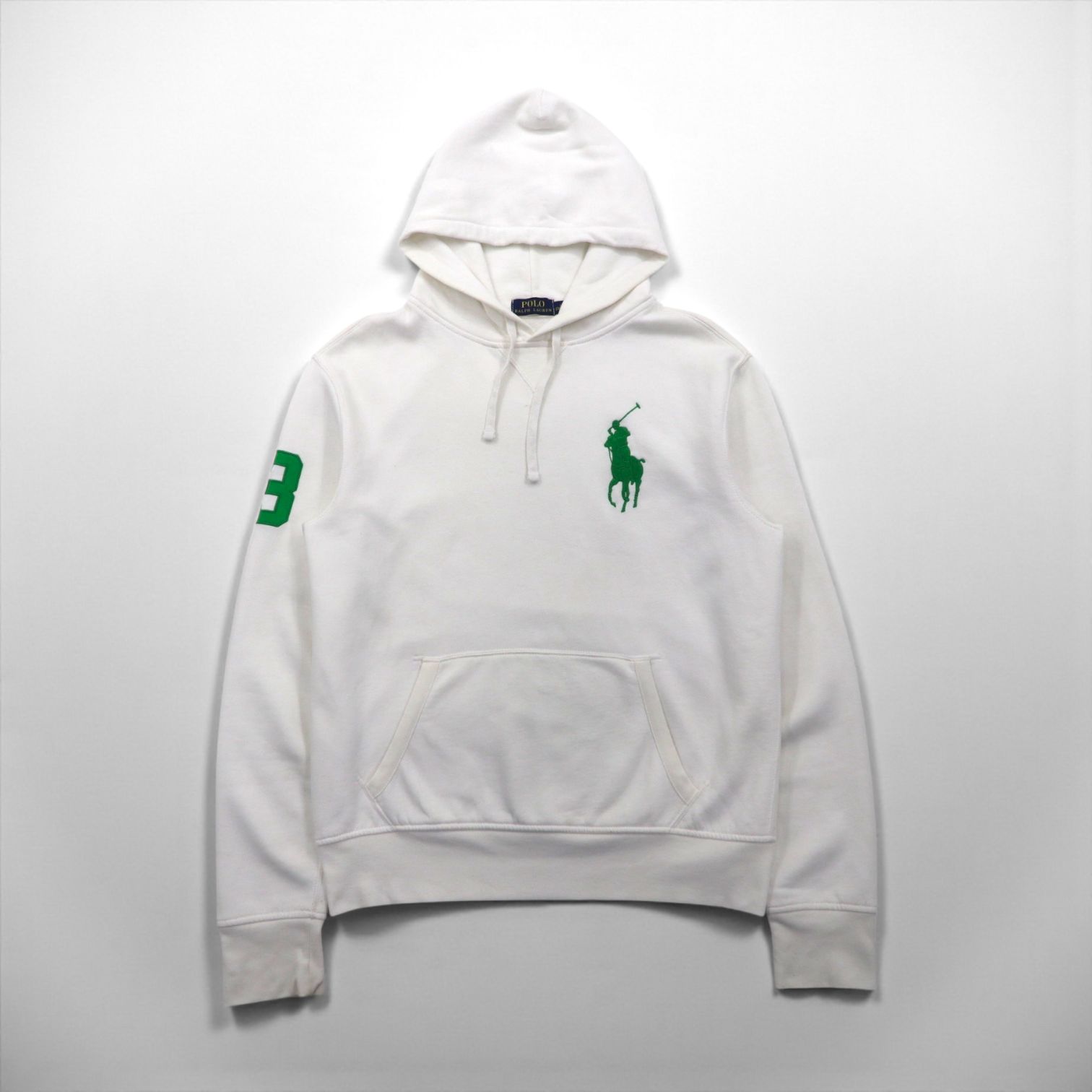 Polo Ralph Lauren ビッグポニー プルオーバー パーカー M ホワイト コットン