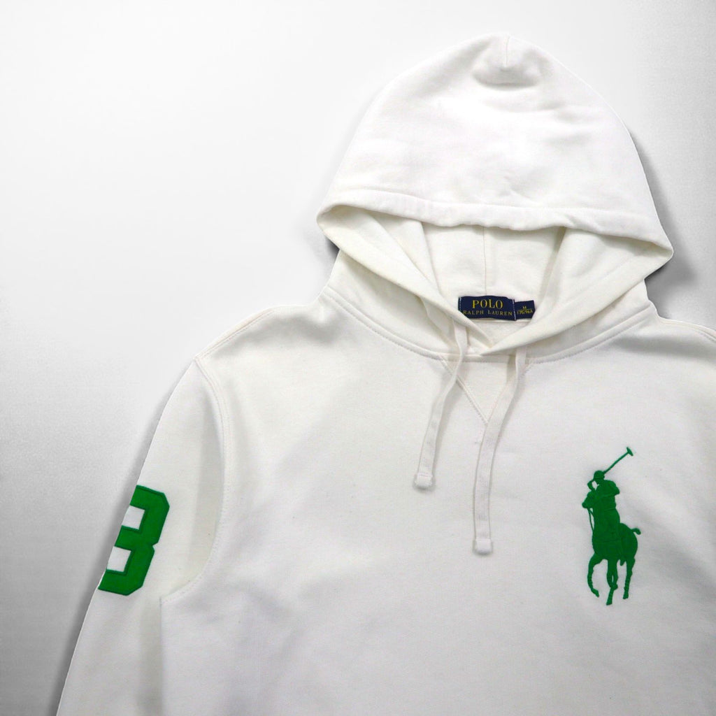 Polo Ralph Lauren ビッグポニー プルオーバー パーカー M ホワイト コットン