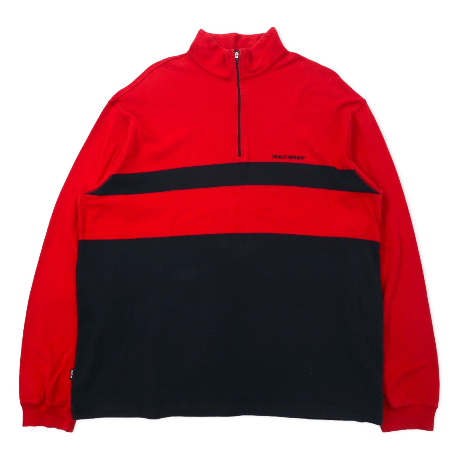 POLO SPORT RALPH LAUREN Made in USA Mezza zip Felpa XXL Rossa Cotone Taglia grande