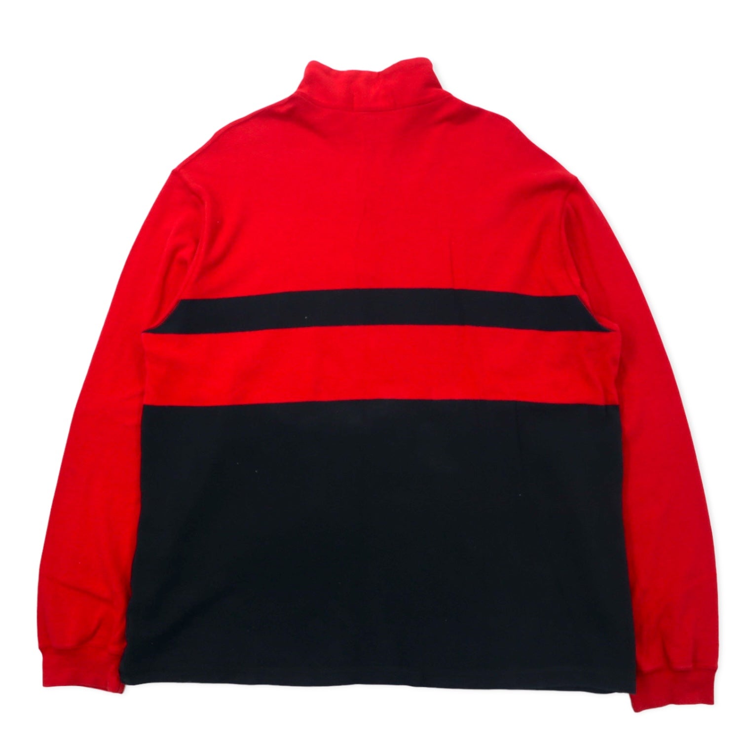 POLO SPORT RALPH LAUREN Made in USA Mezza zip Felpa XXL Rossa Cotone Taglia grande
