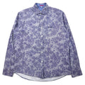 Paul Smith Camicia in cotone blu con motivo floreale e logo ricamato, taglia M