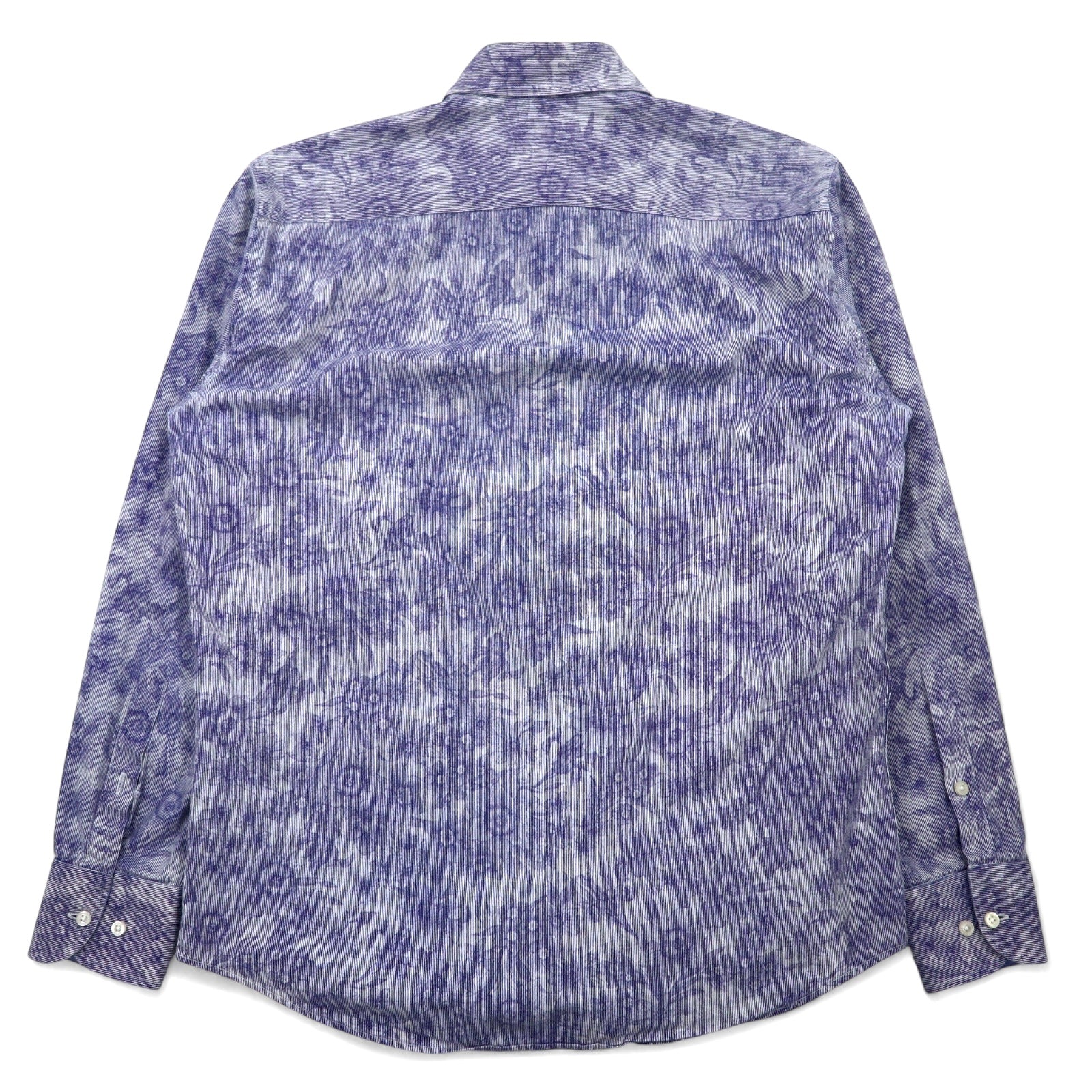 Paul Smith Camicia in cotone blu con motivo floreale e logo ricamato, taglia M