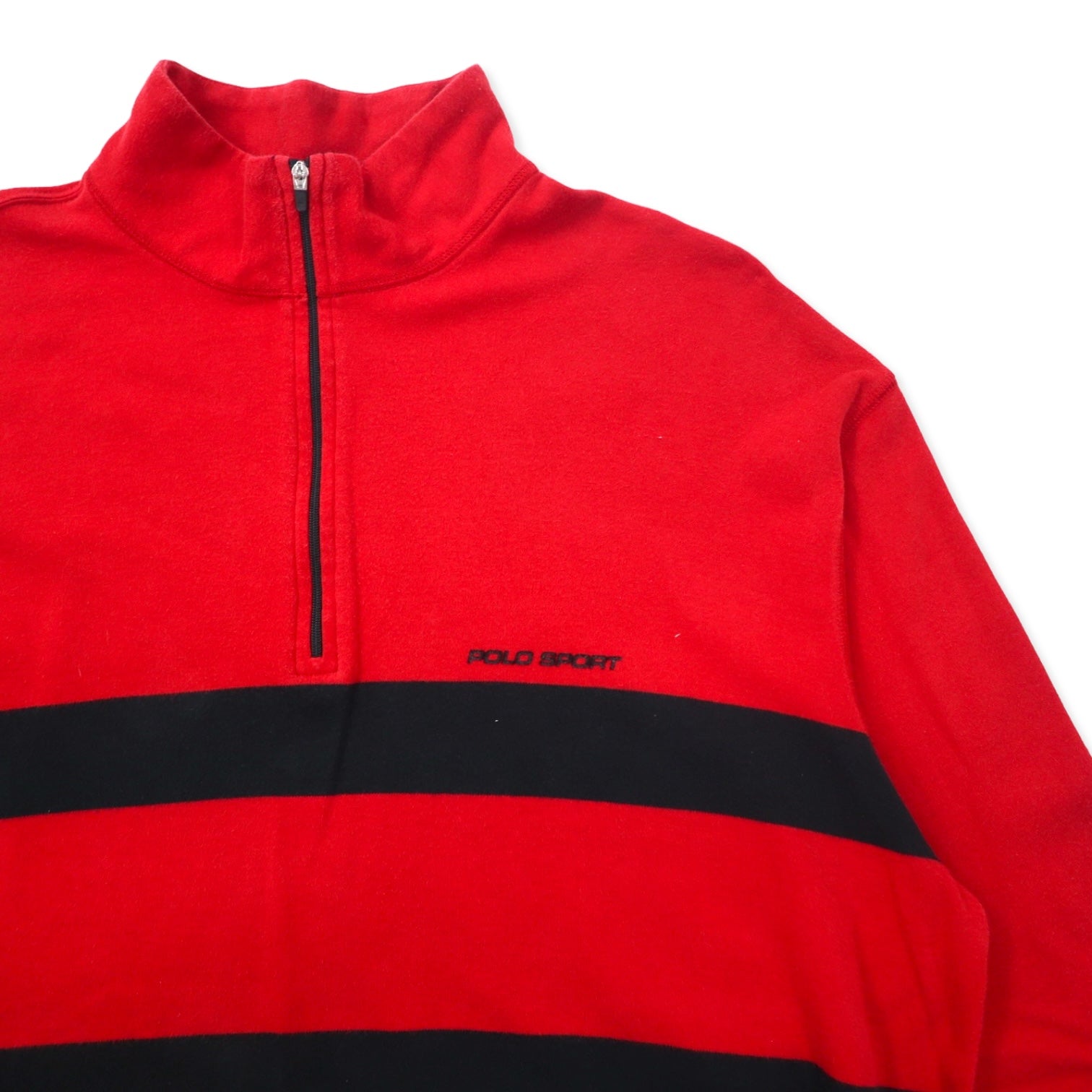 POLO SPORT RALPH LAUREN Made in USA Mezza zip Felpa XXL Rossa Cotone Taglia grande