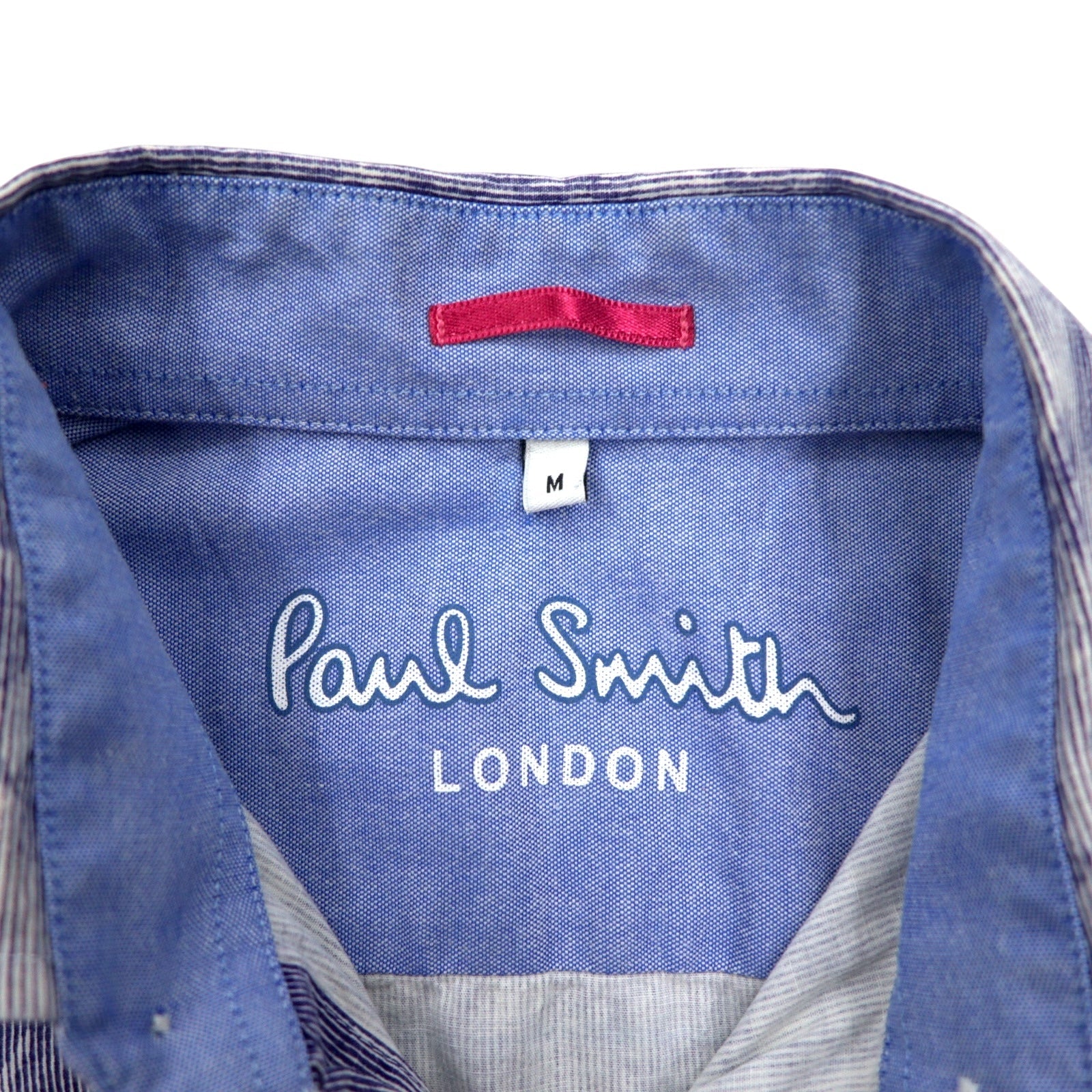 Paul Smith Camicia in cotone blu con motivo floreale e logo ricamato, taglia M
