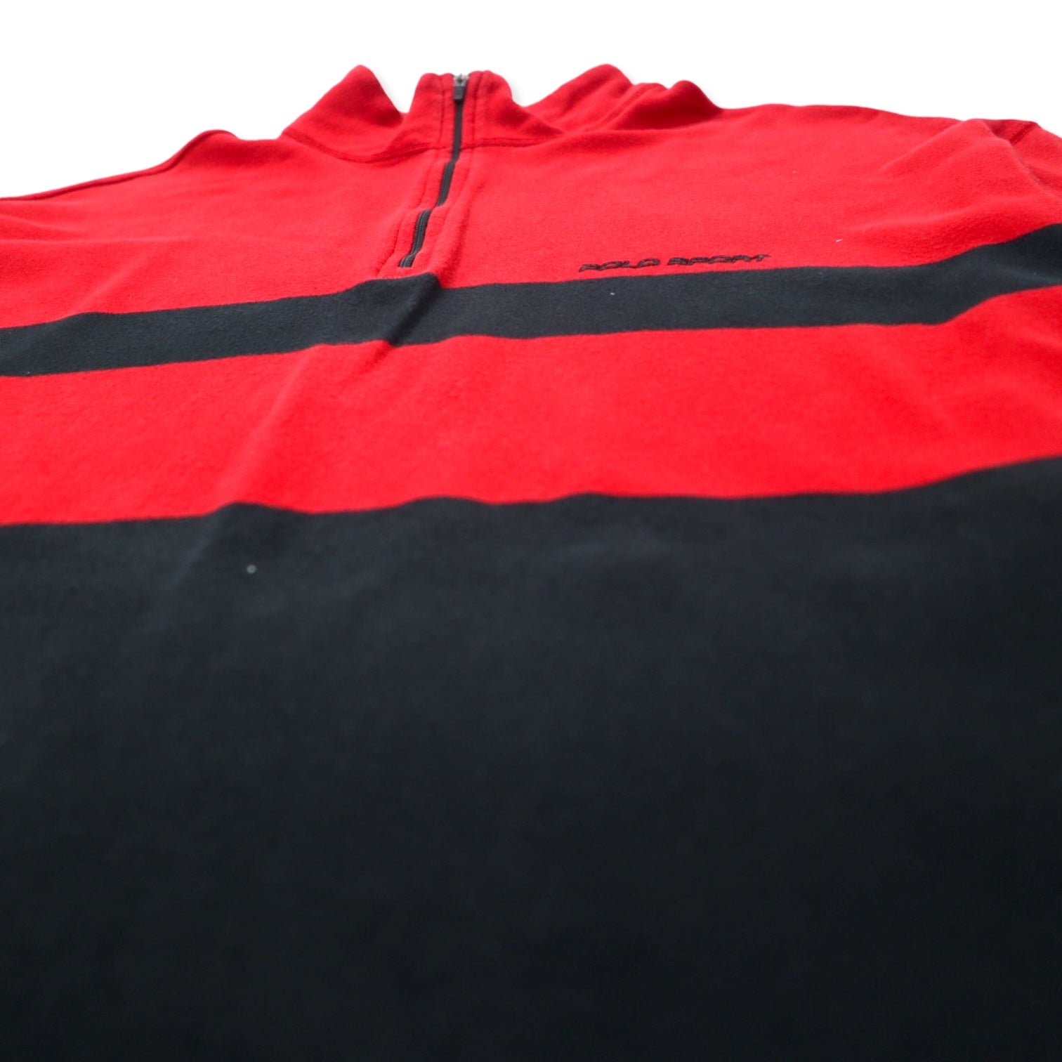POLO SPORT RALPH LAUREN Made in USA Mezza zip Felpa XXL Rossa Cotone Taglia grande