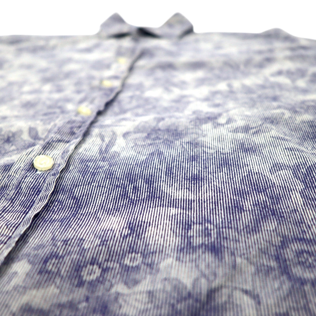 Paul Smith Camicia in cotone blu con motivo floreale e logo ricamato, taglia M