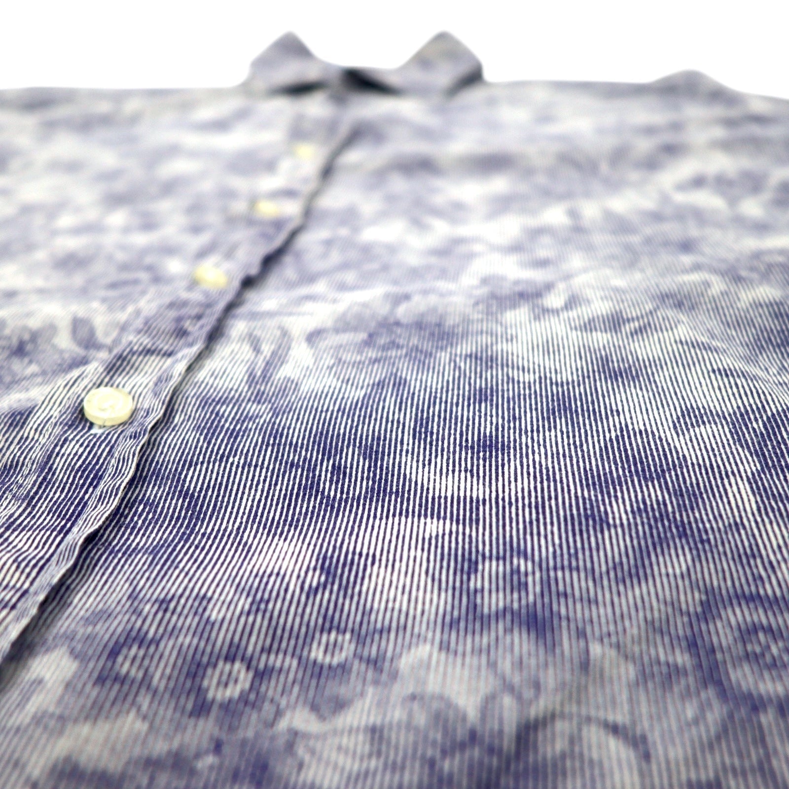 Paul Smith Camicia in cotone blu con motivo floreale e logo ricamato, taglia M