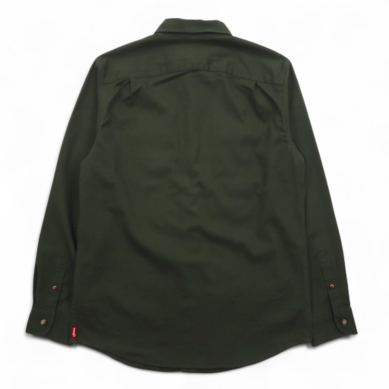 Wrangler Work Shirt M Khaki Epic Soft Long Sleeve Twill Woven Shirt HLB2AWG Nuovo