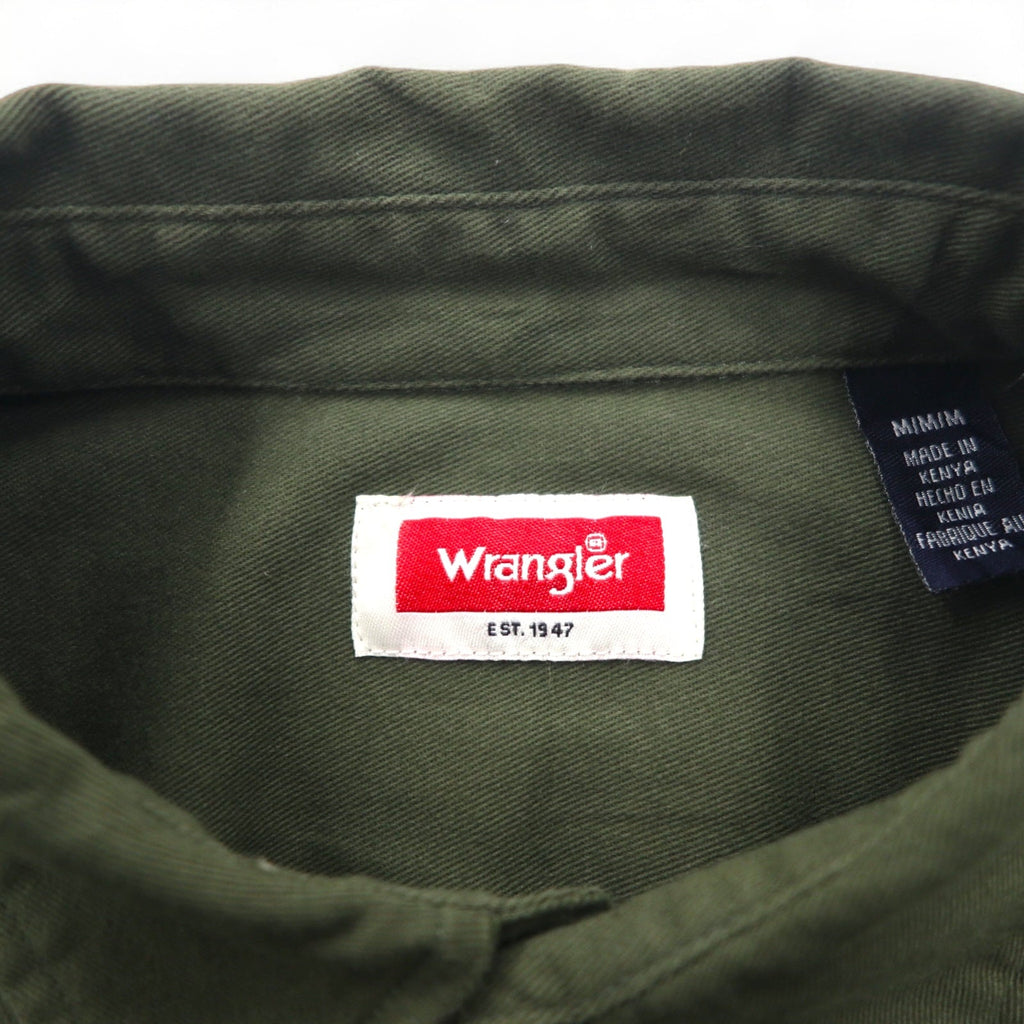 Wrangler Work Shirt M Khaki Epic Soft Long Sleeve Twill Woven Shirt HLB2AWG Nuovo
