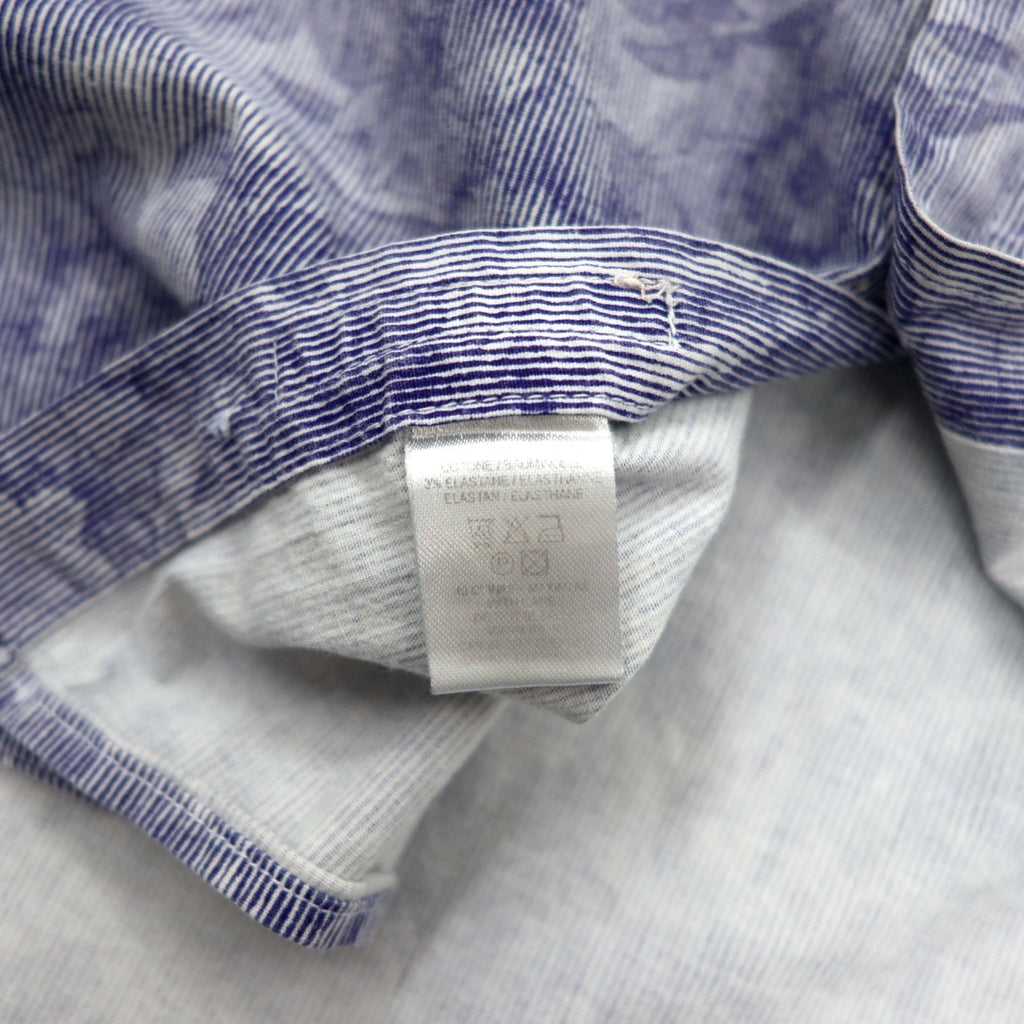 Paul Smith Camicia in cotone blu con motivo floreale e logo ricamato, taglia M