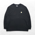 Carhartt T-shirt a maniche lunghe con taschino vestibilità comoda, 2XL, LOOSE FIT, nero, K126, made in Guatemala
