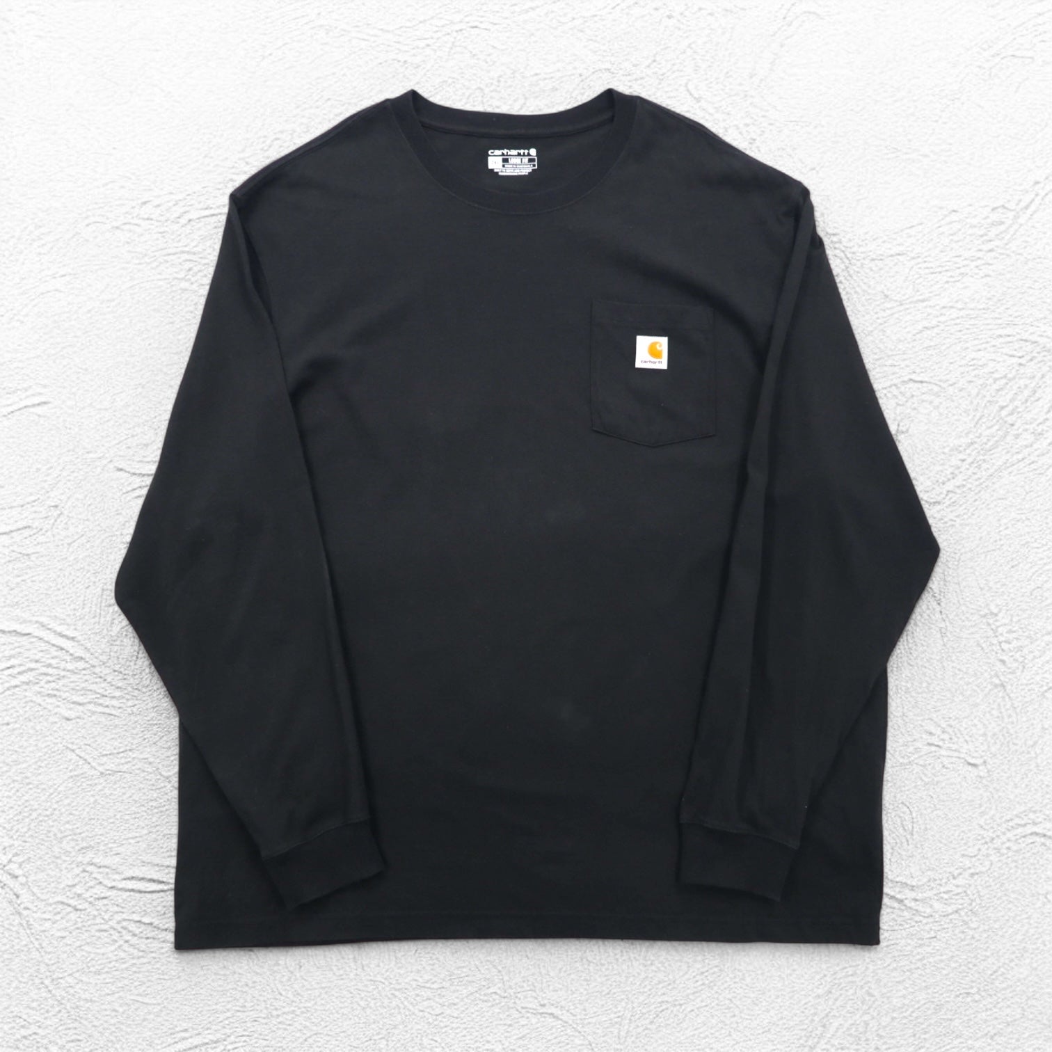 carhartt ルーズフィット ポケット付き ロングスリーブ Tシャツ ロンT 2XL LOOSE FIT ブラック K126 グアテマラ製