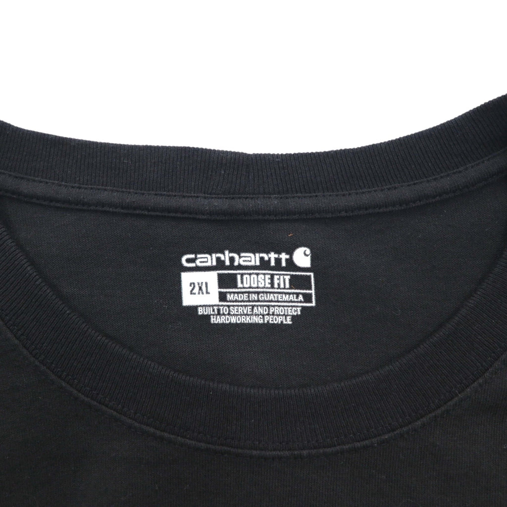 Carhartt T-shirt a maniche lunghe con taschino vestibilità comoda, 2XL, LOOSE FIT, nero, K126, made in Guatemala
